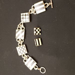 Handcrafted bracelet and earrings